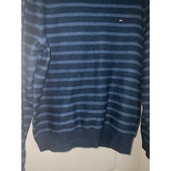 Men’s Tommy Hilfiger Striped Blue Pullover Sweater Size Large - Picture 5 of 8